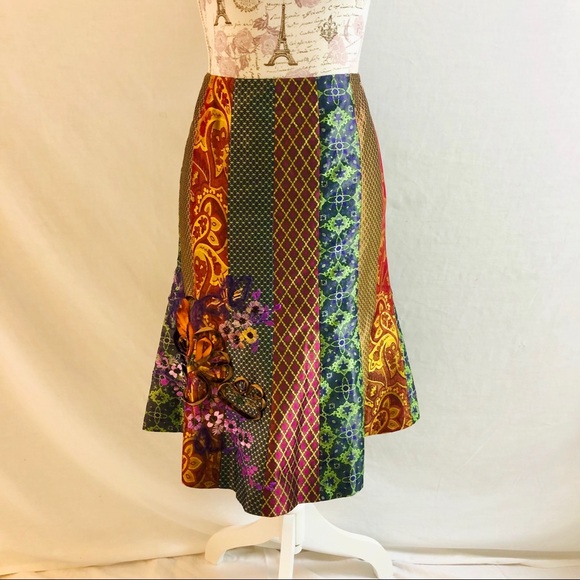 Vintage Carlisle Vertical Piecework Skirt Size 8 - Picture 10 of 11